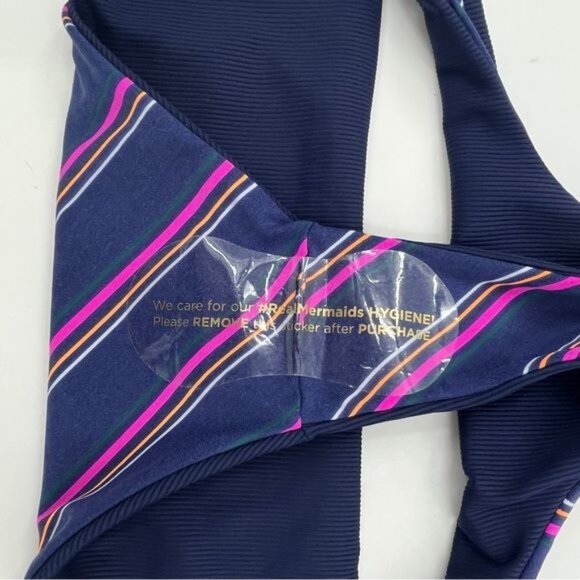 New Maaji Ink Blue Rib Dazzling 2 piece Bikini set 4 way reversable. -Size Small - Picture 6 of 11